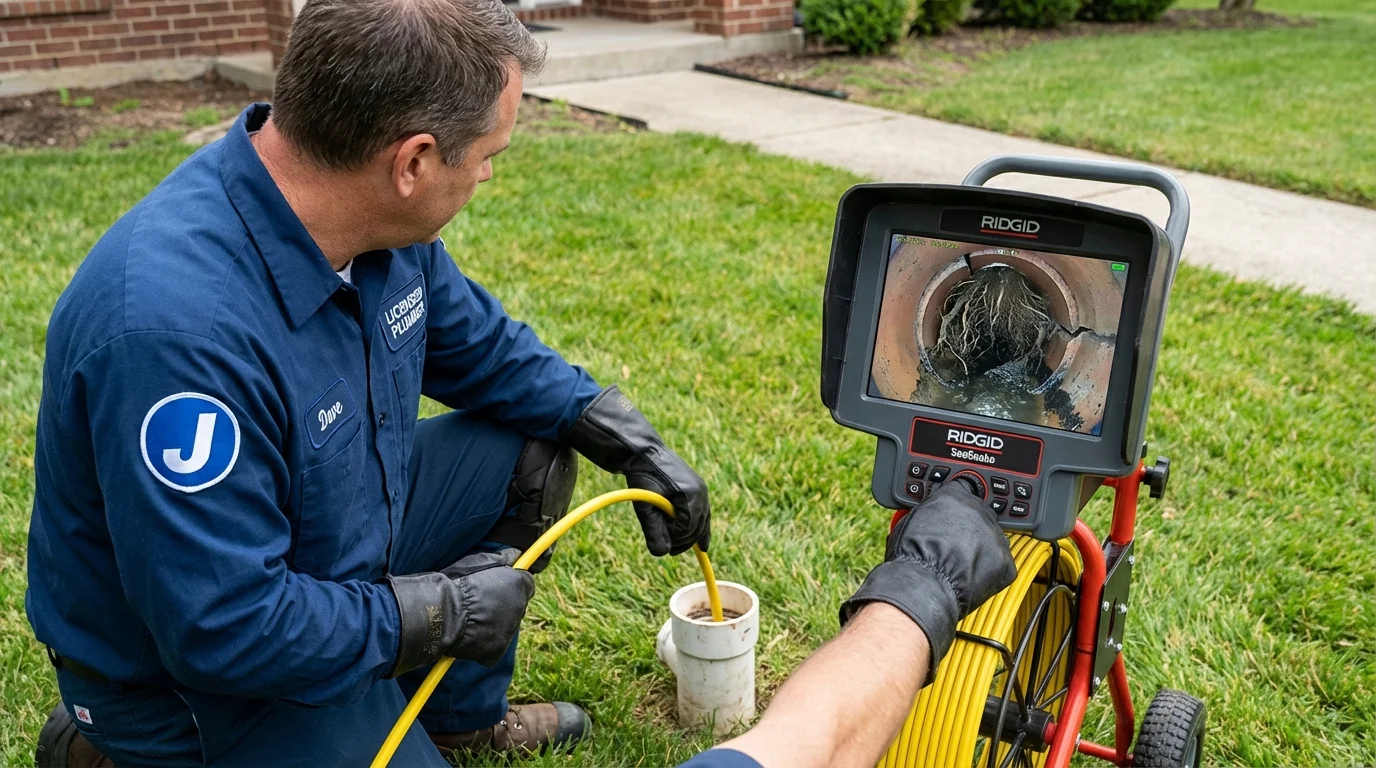 Sewer camera inspection being performed by Johns Plumbing LLC in Tulsa